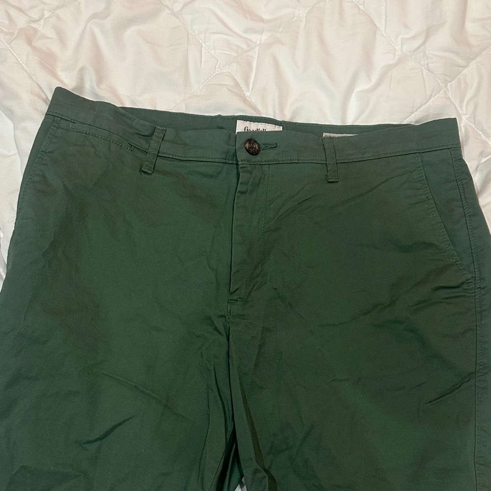 NWOT Goodfellow & Co Dark Green Flat Front Shorts size 34 - Picture 7 of 9